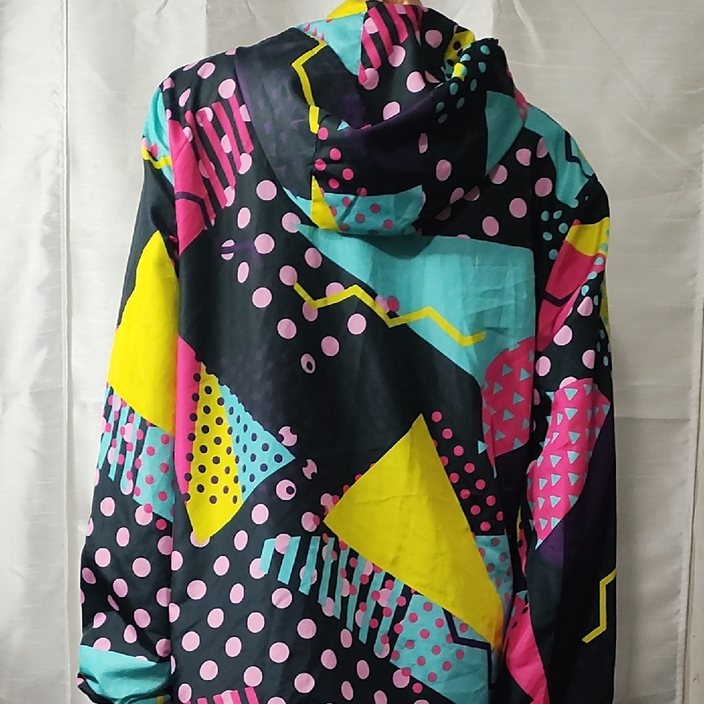 Blackjack Women's Vibrant Geometric Patterned Windbreaker Size‎ L - Picture 7 of 11